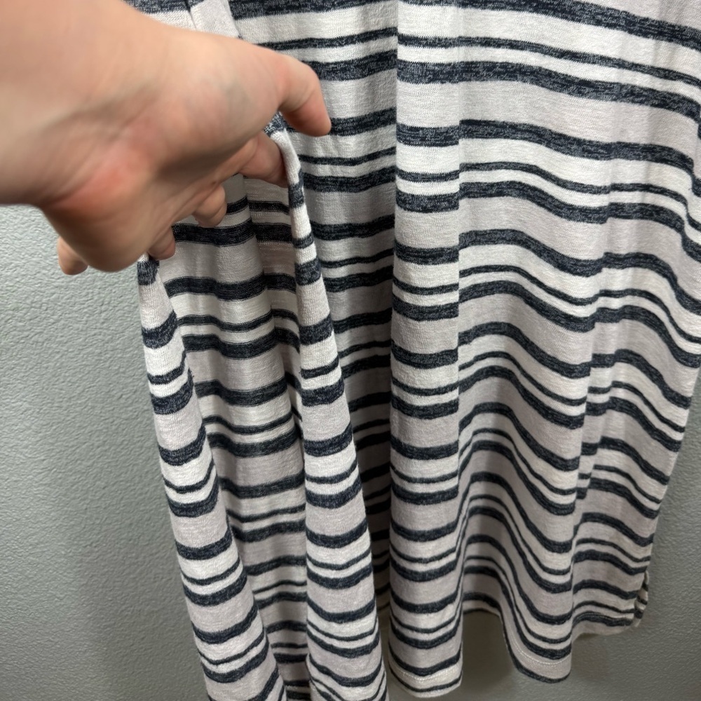 Lou & Grey For Loft V-neck Black White Striped Tee Maxi Dress LightWeight XS - Picture 5 of 11